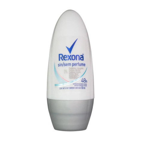 Desodorante Antitranspirante Roll-On Rexona 48h Sem Perfume Sem Álcool 50ml
