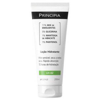 Loção Hidratante Mix de Emolientes + Glicerina + Manteiga de Abacate + Pantenol Principia LH-02 200ml