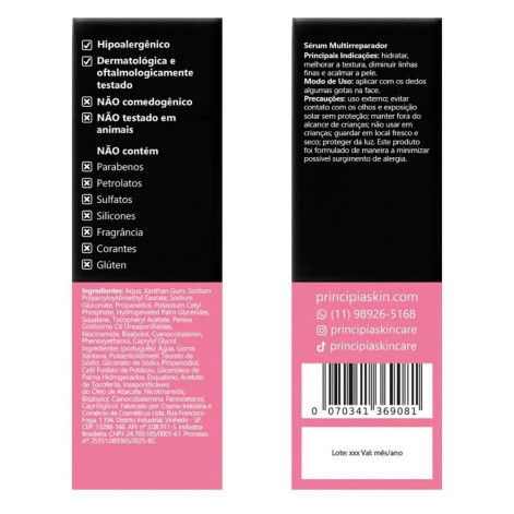 Sérum Facial Multirreparador Principia Skincare Mix-03 30ml