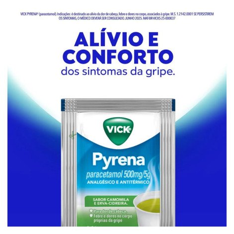Vick Pyrena Paracetamol 500mg/5g Camomila e Erva-Cidreira Pó para Solução Oral 5g