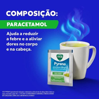 Vick Pyrena Paracetamol 500mg/5g Camomila e Erva-Cidreira Pó para Solução Oral 5g