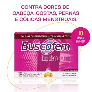 Buscofem Ibuprofeno 400mg 10 cápsulas