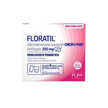 Probiótico Floratil 200mg 6 envelopes de 1g