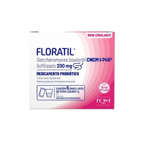 Probiótico Floratil 200mg 6 envelopes de 1g