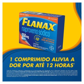 Flanax Naproxeno Sódico 550mg 10 comprimidos
