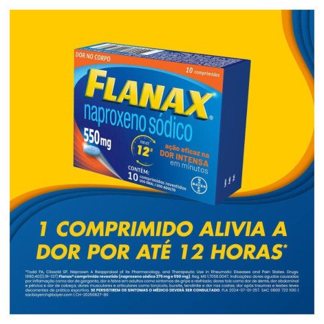 Flanax Naproxeno Sódico 550mg 10 comprimidos