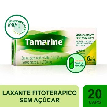 Laxante Fitoterápico Tamarine 6mg 20 cápsulas