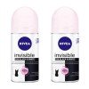 Kit Desodorante Antitranspirante Roll-On Nivea Black & White Invisible Clear Feminino 48h 50ml 2 unidades 