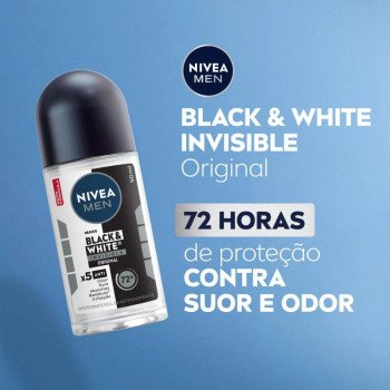 Desodorante Antitranspirante Roll-On Nivea Men Black & White Invisible 72h 50ml
