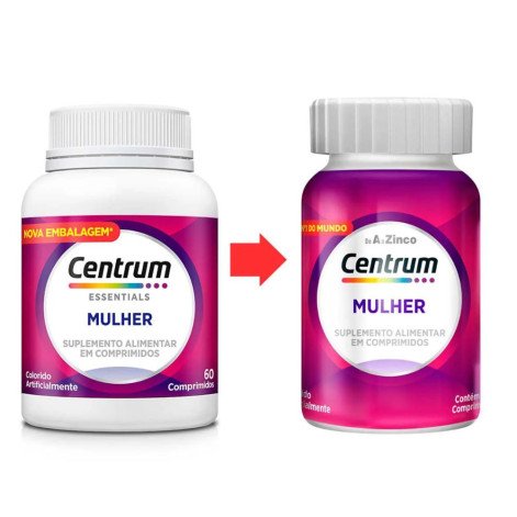  Polivitamínico Centrum Essentials Mulher de A a Zinco 60 comprimidos