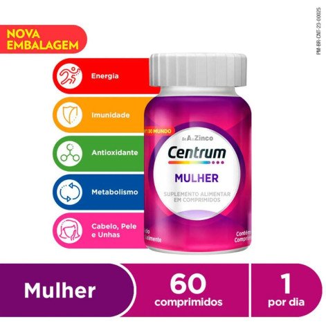  Polivitamínico Centrum Essentials Mulher de A a Zinco 60 comprimidos