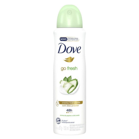 Desodorante Antitranspirante Dove Go Fresh Pepino e Chá Verde aerossol 150mL