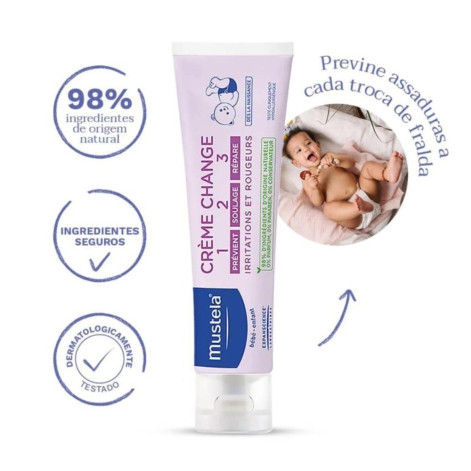Mustela Creme para Assaduras Mustela 1 2 3 108g