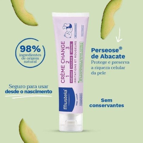 Mustela Creme para Assaduras Mustela 1 2 3 108g