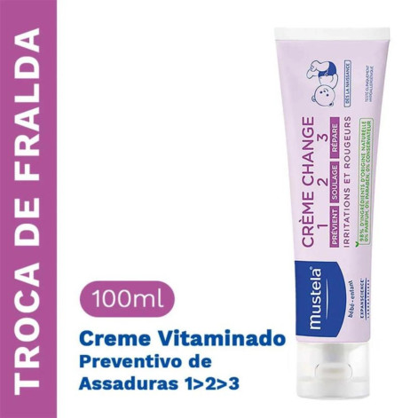 Mustela Creme para Assaduras Mustela 1 2 3 108g