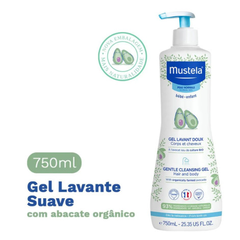 Gel Lavante Mustela Bebê Suave Corpo e Cabelo 750ml
