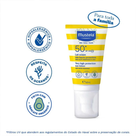 Protetor Solar Facial Loção FPS 50+ Mustela 40ml