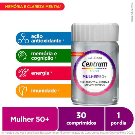 Suplemento Alimentar Centrum Mulher 50+ Select 30 Comprimidos