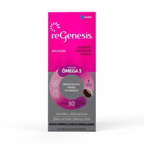 Polivitamínico ReGenesis Ômega 3 DHA para Gestantes 30 cápsulas