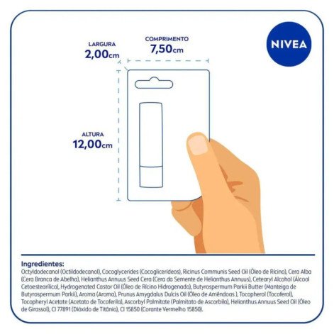 Hidratante Labial Nivea Hidra Color 2 em 1 Rosa Pink 4,8g