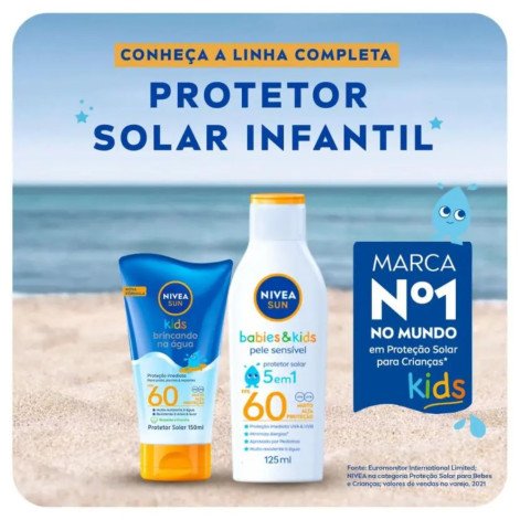 Protetor Solar Corporal Infantil Nivea Sun Kids Brincando na Água FPS 60 com 150ml
