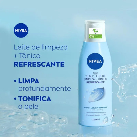 Loção Facial Nivea Visage Leite de Limpeza e Tônico 2 em 1 200ml
