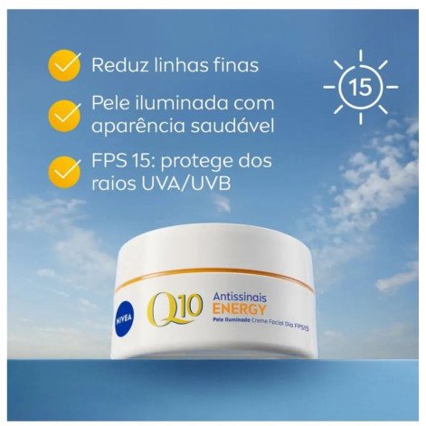 Creme Facial Antissinais Dia Fps15 Nivea Q10 Energy 50g