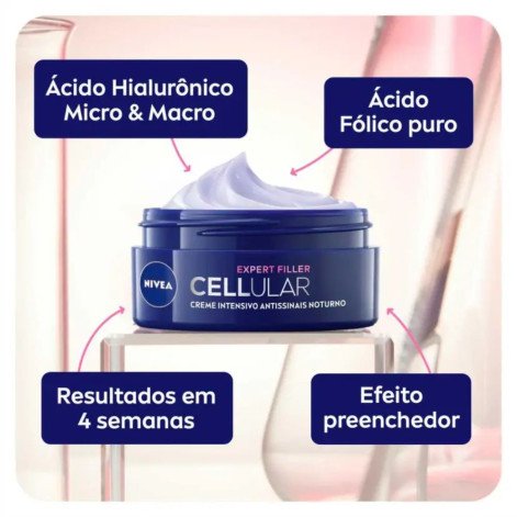 Creme Facial Antirrugas Nivea Cellular Expert Filler Noite 49g