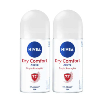 Kit Desodorante Nivea Dry Comfort Roll-On 50ml 2 unidades