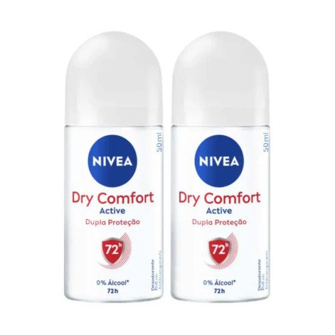 Kit Desodorante Nivea Dry Comfort Roll-On 50ml 2 unidades