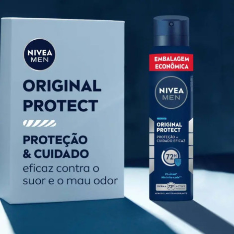 Desodorante Antitranspirante Aerosol Nivea Men Original Protect 72h 200ml
