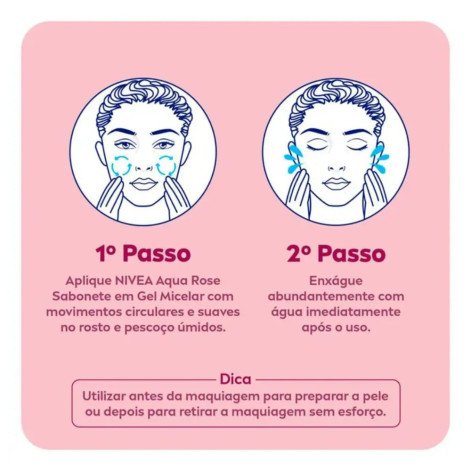 Sabonete em Gel Facial Nivea Micelar Aqua Rose com 150ml