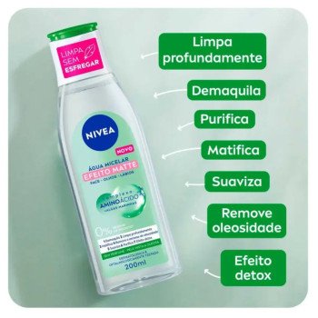 Água Micelar Nivea 7 em 1 Efeito Matte 200ml