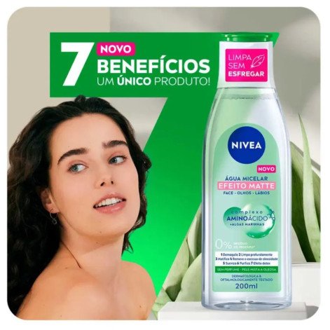 Água Micelar Nivea 7 em 1 Efeito Matte 200ml