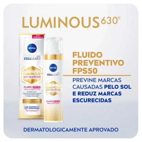 Creme Facial Clareador Nivea Cellular Luminous 630 FPS 50 Fluido com 40ml