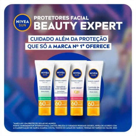 Protetor Solar Facial FPS 60 Nivea Sun Beauty Expert Sensitive 50g