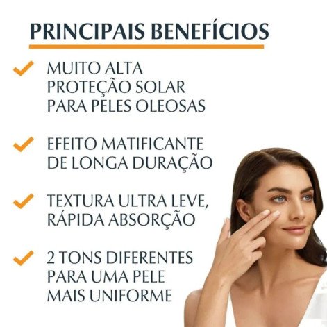 Protetor Solar Facial Eucerin Sun Oil Control Tinted FPS 70 Médio 50ml