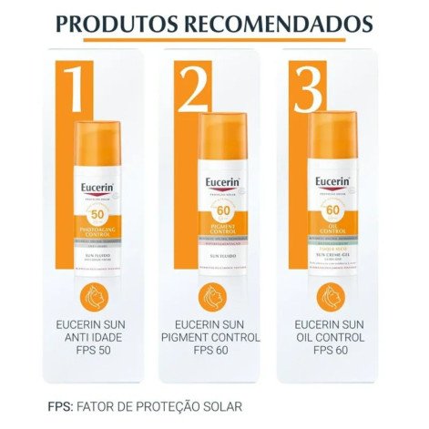 Protetor Solar Facial Eucerin Sun Oil Control Tinted FPS 70 Médio 50ml