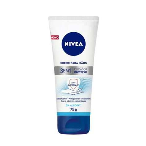 Creme para Mãos Nivea Ação Antibacteriana 3 em 1 - 75g