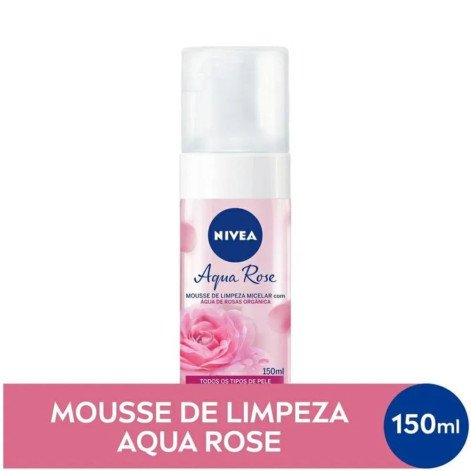 Mousse De Limpeza Micelar Nivea Aqua Rose Água De Rosas Orgânica 150ml  