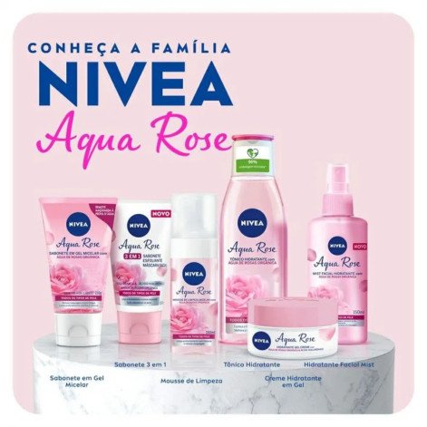 Mousse De Limpeza Micelar Nivea Aqua Rose Água De Rosas Orgânica 150ml  