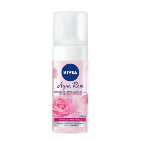 Mousse De Limpeza Micelar Nivea Aqua Rose Água De Rosas Orgânica 150ml  