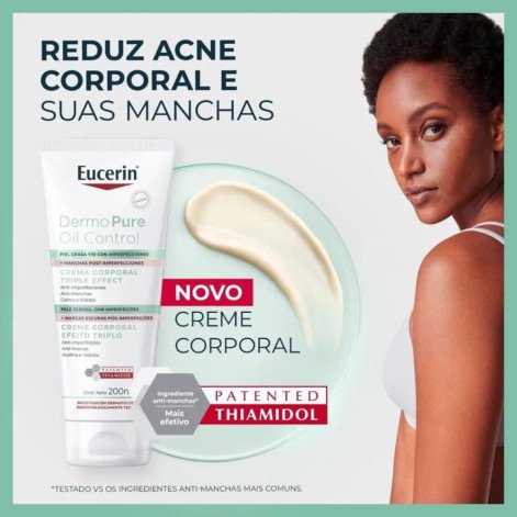 Creme Corporal Antiacne Eucerin Dermo Pure Oil Control Efeito Triplo 200ml