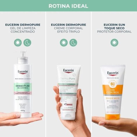 Creme Corporal Antiacne Eucerin Dermo Pure Oil Control Efeito Triplo 200ml