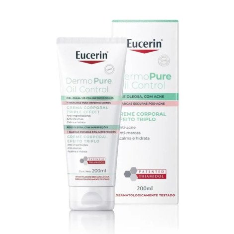 Creme Corporal Antiacne Eucerin Dermo Pure Oil Control Efeito Triplo 200ml