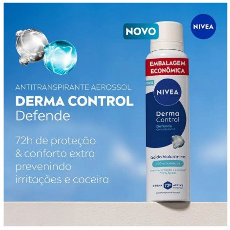 Desodorante Antitranspirante Aerossol Nivea Derma Control Defende 72h 200ml