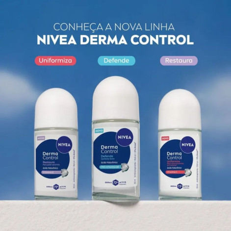 Desodorante Antitranspirante Roll-on Nivea Derma Control Restaura 72h 50ml