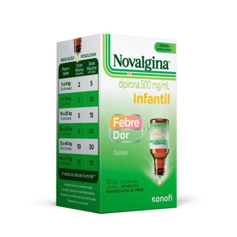Novalgina Infantil Dipirona 500mg/ml Gotas 10ml