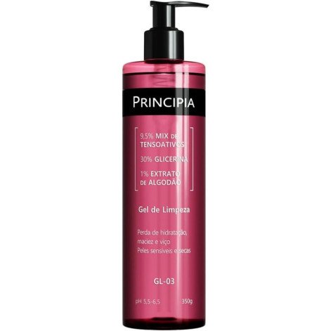Gel de Limpeza Principia Skincare 9,5% Tensoativos + 30% Glicerina + 1% Extrato de Algodão GL-03 350ml