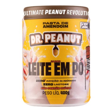 Pasta de Amendoim Sabor Leite em Pó com Whey Protein Com 400G Dr Peanut